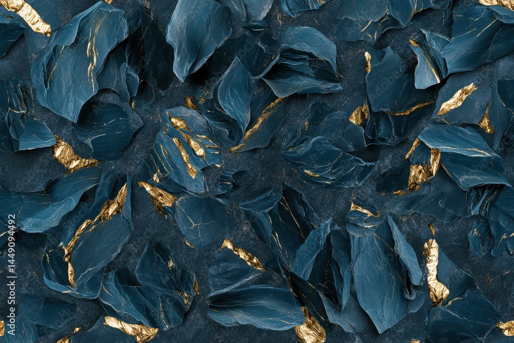 Obraz premium Dark blue and gold textured background