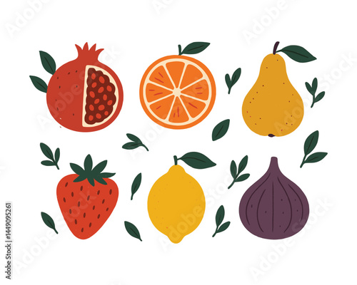 Assorted Fruits Still Life Fresh and Colorful Design
