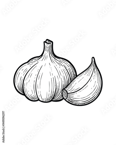 Garlic Bulb and Clove Cooking Ingredient Flavoring Food