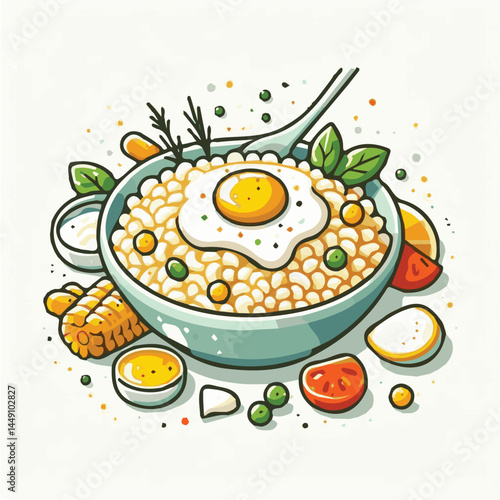 food, rice, risotto, dish, dinner, meal, plate, gourmet, italian, cuisine, lunch, cheese, parmesan, healthy, background, delicious, traditional, tasty, cooked, homemade, vegetable, recipe, top view, m
