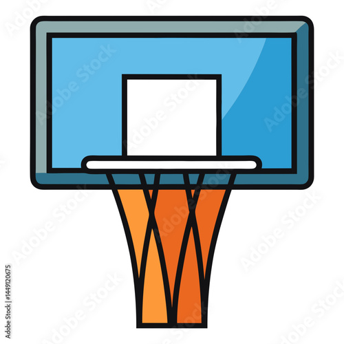 Colorful Basketball Hoop Vector Icon for sports, school game, fitness or mobile apps, perfect for athletic illustrations and training-themed designs