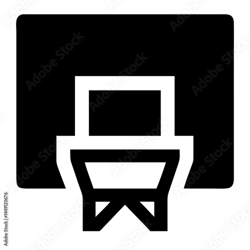Basketball Hoop Silhouette Vector Icon for sports, school games, or fitness themes, perfect for game graphics, athletic illustrations, and team branding