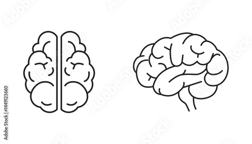 シンプル　イラスト　人間の脳のイメージのベクターイラスト