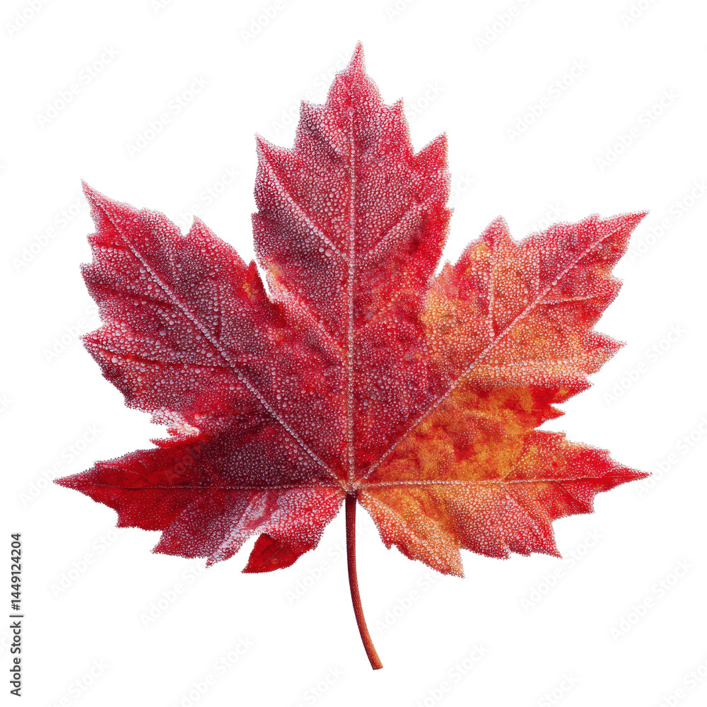 Frosted Red Maple Leaf in Autumn Frosted Red Maple Leaf in Autumn