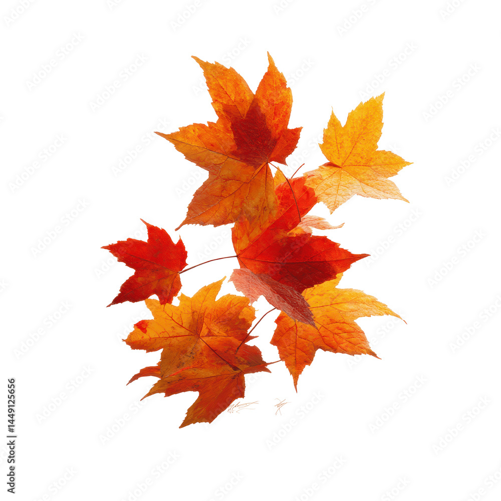 Vibrant Autumn Maple Leaves Cluster Vibrant Autumn Maple Leaves Cluster