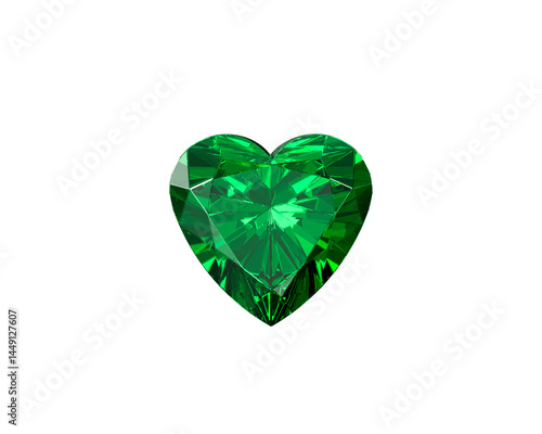 Heart Green Diamond Gemstone with high quality, transparent background