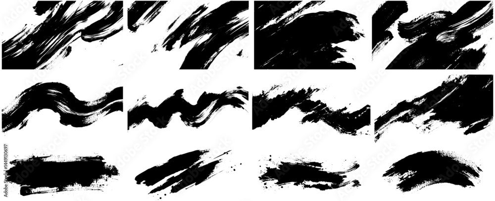 Bold Abstract Brush Stroke Texture Set, High-Resolution Black Paint Strokes for Artistic and Graphic Design Projects Bold Abstract Brush Stroke Texture Set, High-Resolution Black Paint Strokes for Artistic and Graphic Design Projects