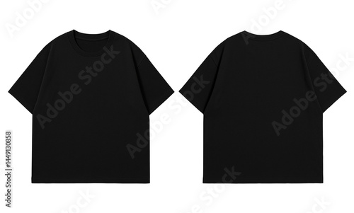 Oversized T Shirt Front and Back black with white background