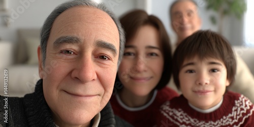 Happy family portrait, indoor, smiling, heartwarming