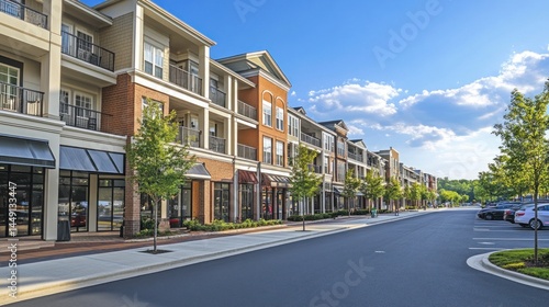 Urban retail center, shops, apartments