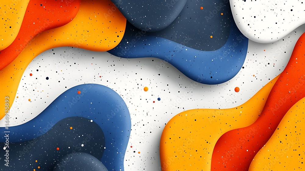 Obraz premium Abstract fluid shapes with speckled texture