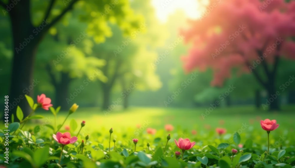 Fototapeta premium Abstract blurred nature scene, perfect for website overlays, background, backdrop, soft