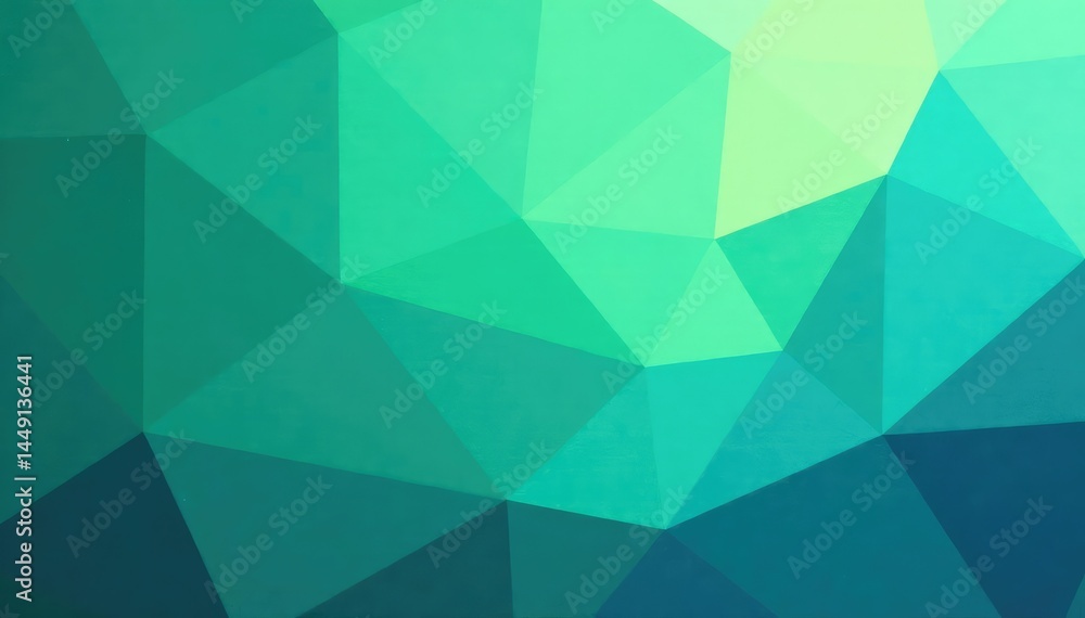 Obraz premium Abstract geometric pattern in calming blues and greens, art, abstract, mural
