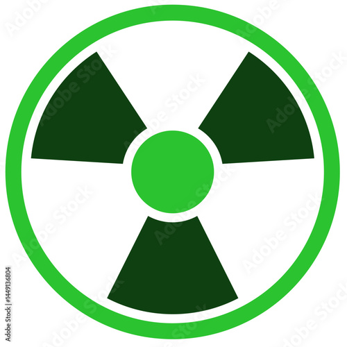 Nuclear icon vector for atomic energy, radiation warning, and science symbols. Ideal for power plant visuals, hazard signs, and educational materials.