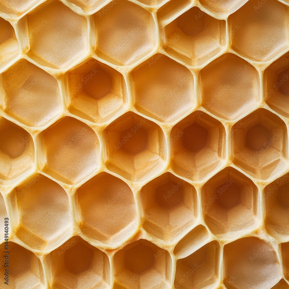 Obraz premium Golden Honey Cells Glimmering in Natural Light Showcasing Sweetness and Beauty of Organic Harvest