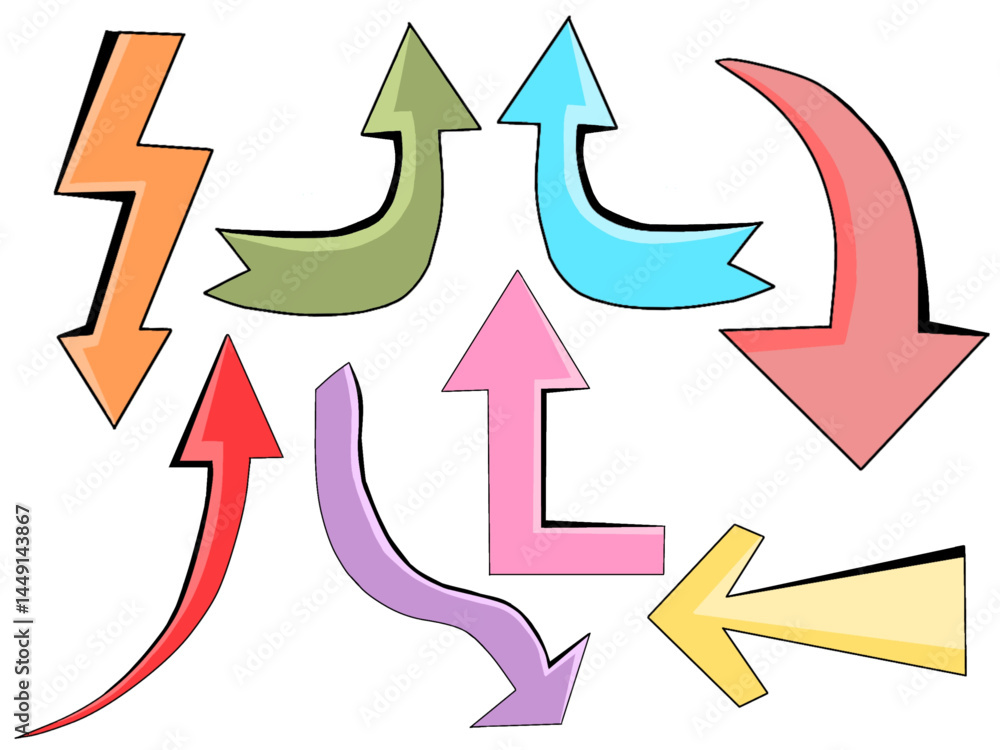 set and collection arrow in different colors set and collection arrow in different colors