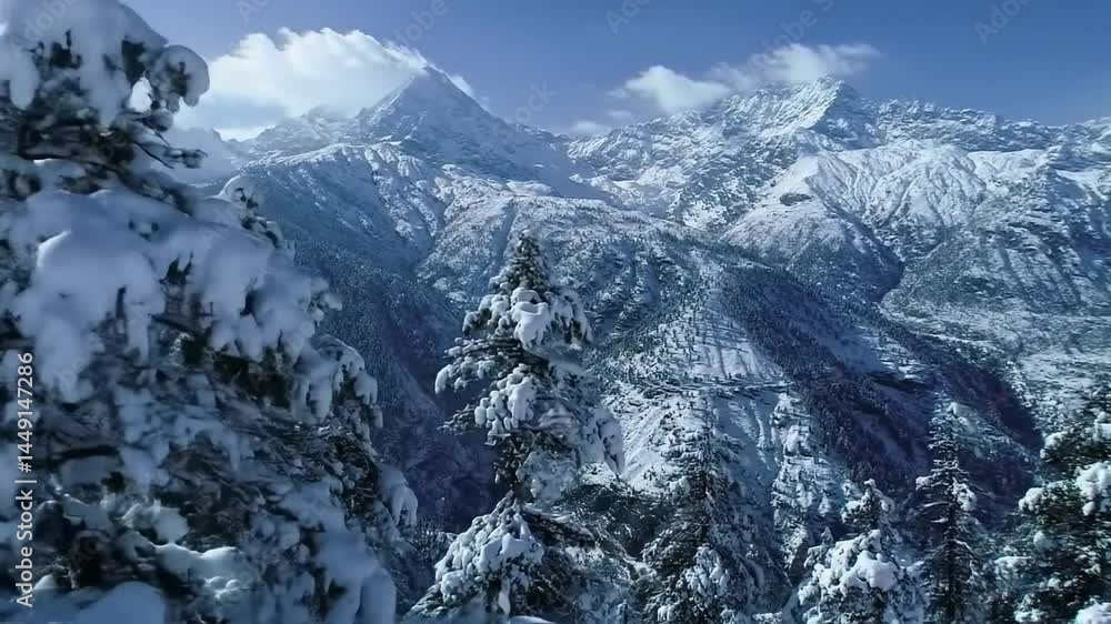 snowy mountain at winter 