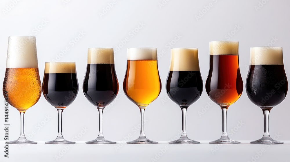 Variety of beer glasses Variety of beer glasses