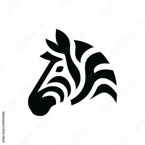 Elegant Zebra Head Logo Icon