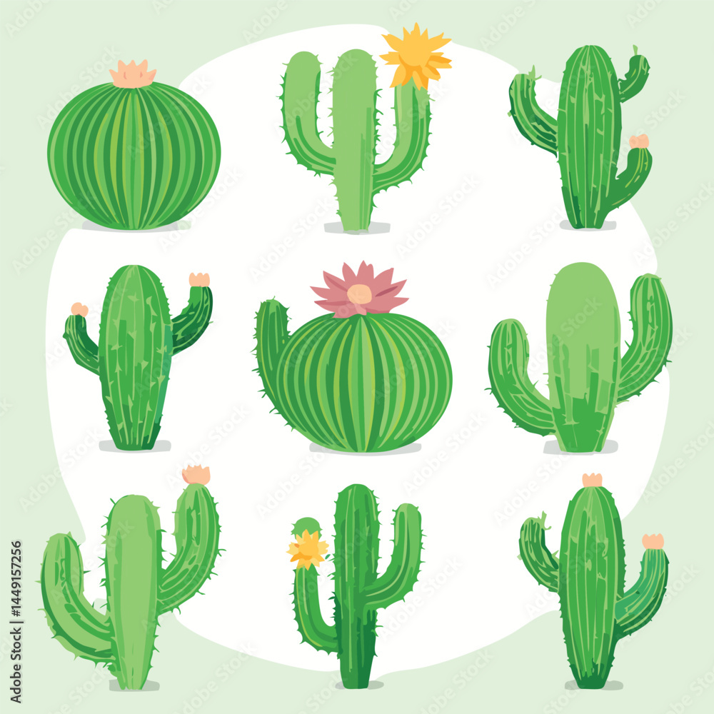 Set Cactus Vectors Set Cactus Vectors