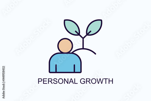 Personal Growth Icon Or Logo Isolated Illustration