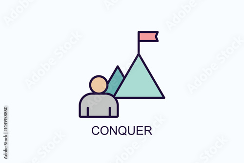 Conquer Icon Or Logo Isolated Illustration