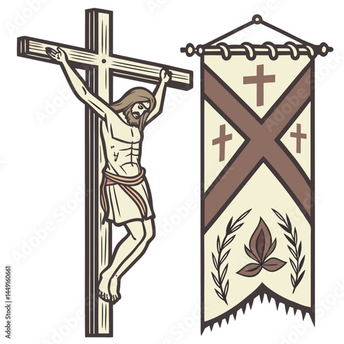 banner-with-jesus-christ-crucified-on-cross-vector (21).eps