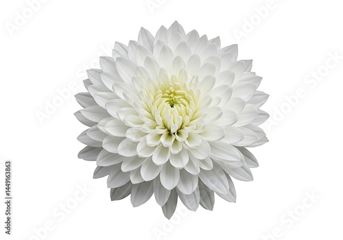 Wallpaper Mural A single white chrysanthemum flower with a yellow center isolated against a white background view from above Torontodigital.ca