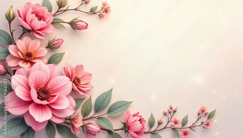 Subtle, overlapping floral motif on a soft background, retro, plant, elegant Subtle, overlapping floral motif on a soft background, retro, plant, elegant