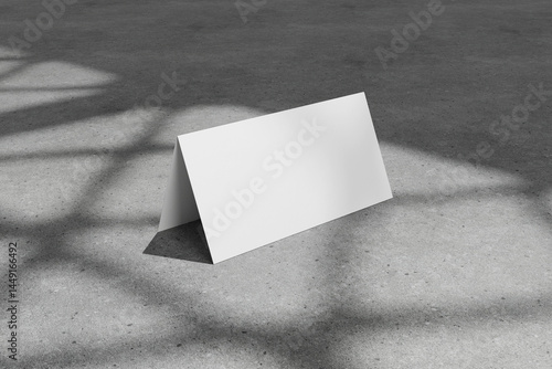 Realistic Folded Invitation Card Mockup with overlay to present your work, 3d rendering
