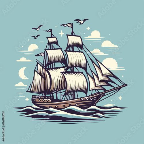 sailing ship on the sea