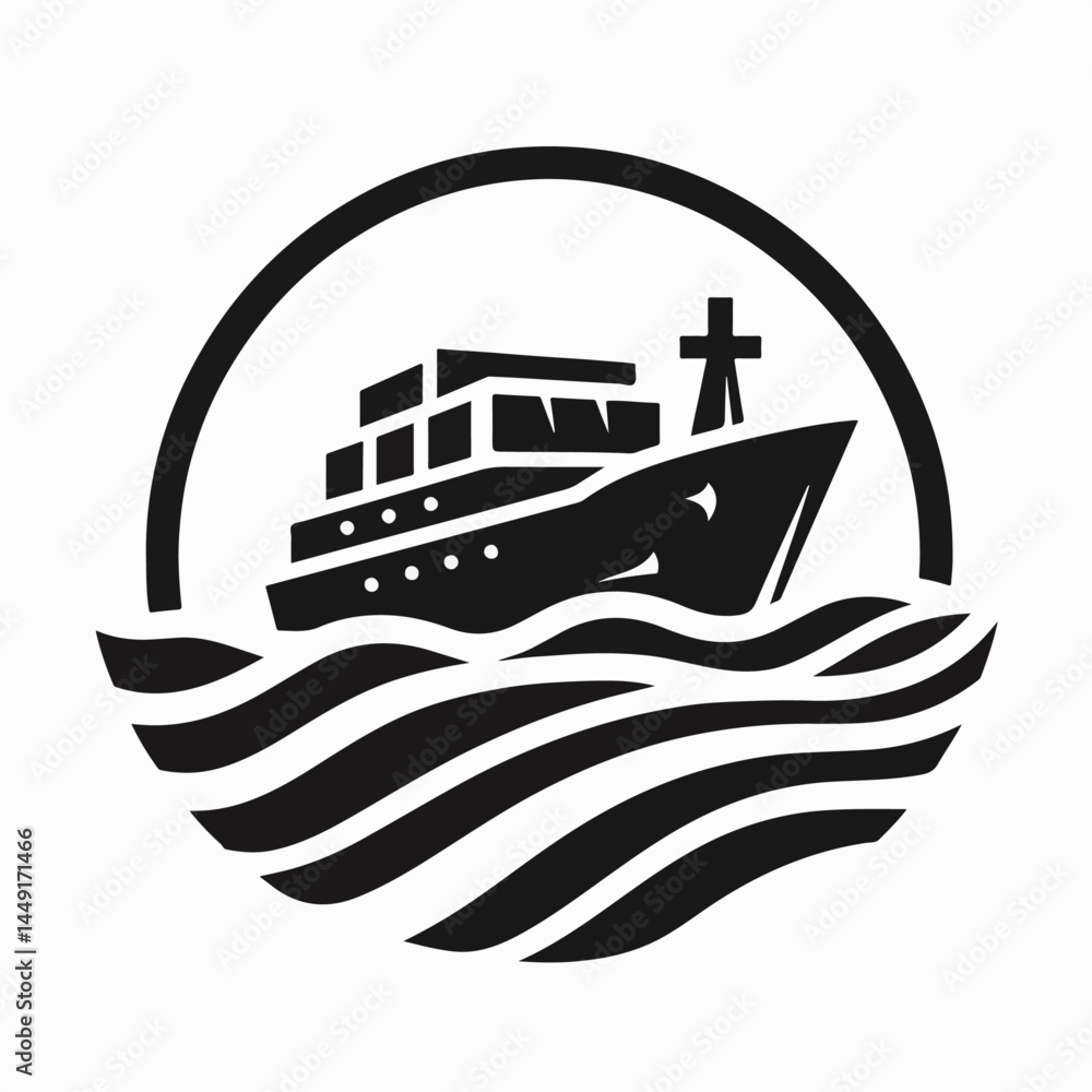 Obraz premium vector illustration of a fishing boat