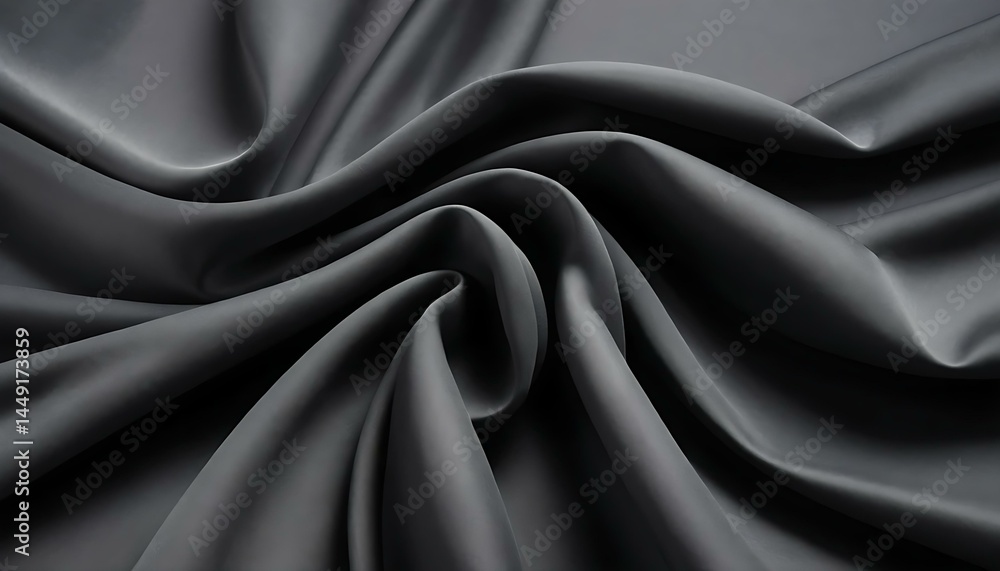 Fototapeta premium Pastel Black Fabric with Soft Folds and Smooth Drapery – Minimal Elegant Texture for Modern and Sophisticated Backgrounds