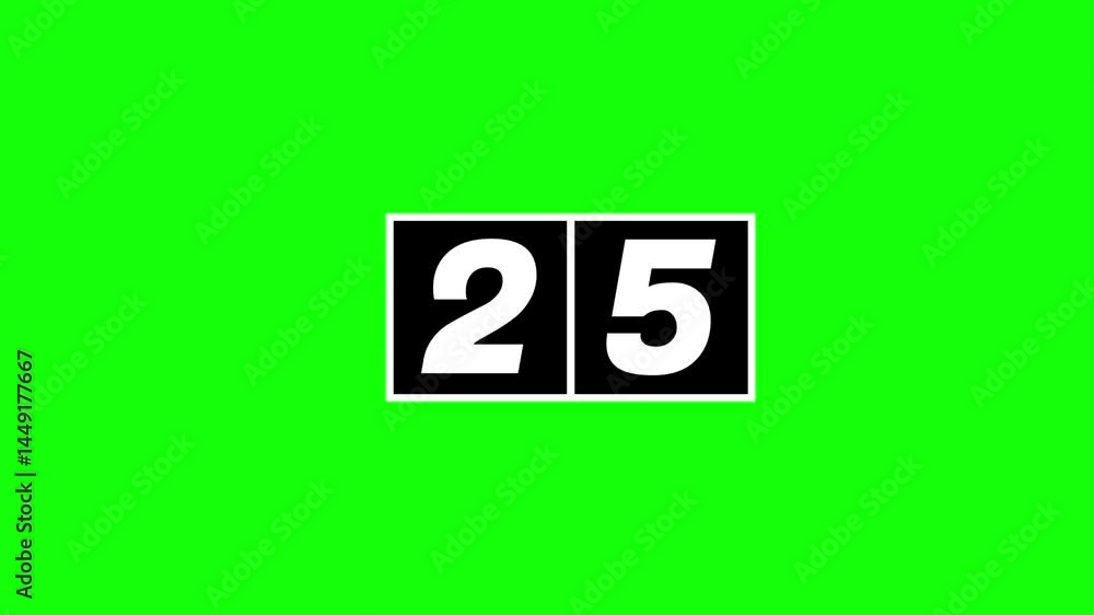 Thirty Second Countdown Timer Green Screen Digital Clock