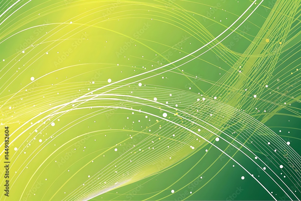Abstract Green and Yellow Swirling Lines Background Abstract Green and Yellow Swirling Lines Background