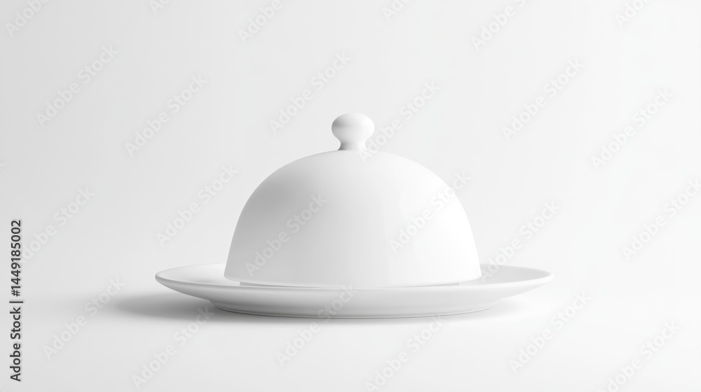 Fototapeta premium Elegant white ceramic dome cover for serving