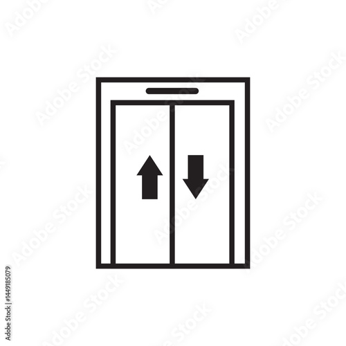 elevator line icon, vector illustration