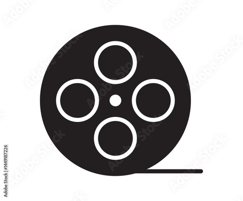 film roll icon for illustration. Film reel icon movie cinema graphic vector illustration stock image design