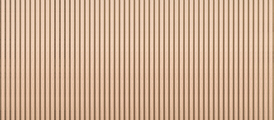 Wood background banner panorama long - Brown wooden acoustic panels wall texture , seamless pattern . Wooden panel wall background. Wood realistic dark floor . Vertical natural plan