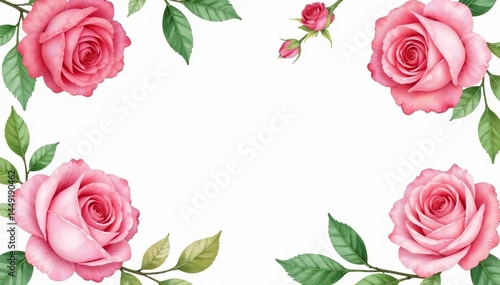 Delicate watercolor roses & leaves, repeating seamlessly , design, print