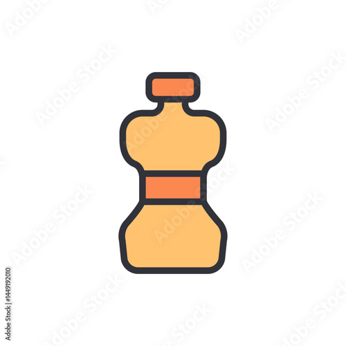 Detergent bottle colored icons, minimalist vector illustration ,simple transparent graphic element .Isolated on white background