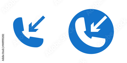 Phone Incoming Call Receiver with Arrow Icon Set Vector Illustration