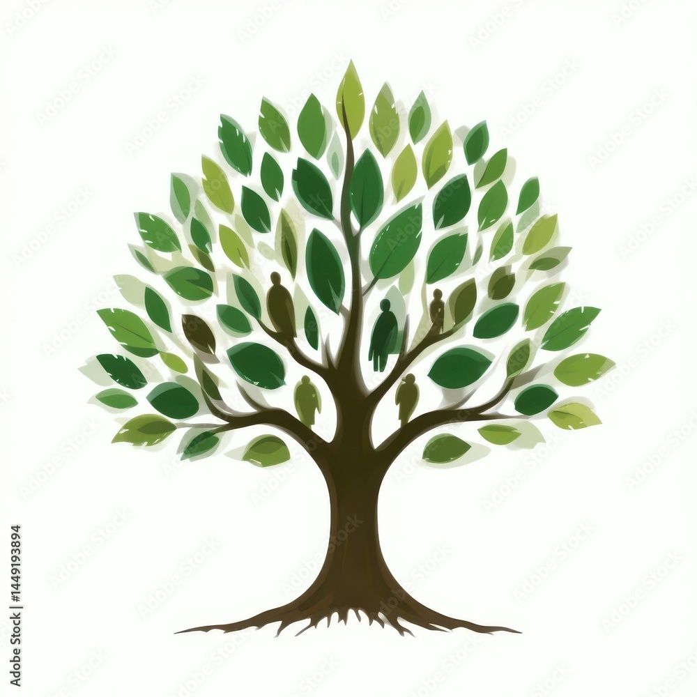 Obraz premium The Family Tree: A Symbolic Representation of Lineage and Growth