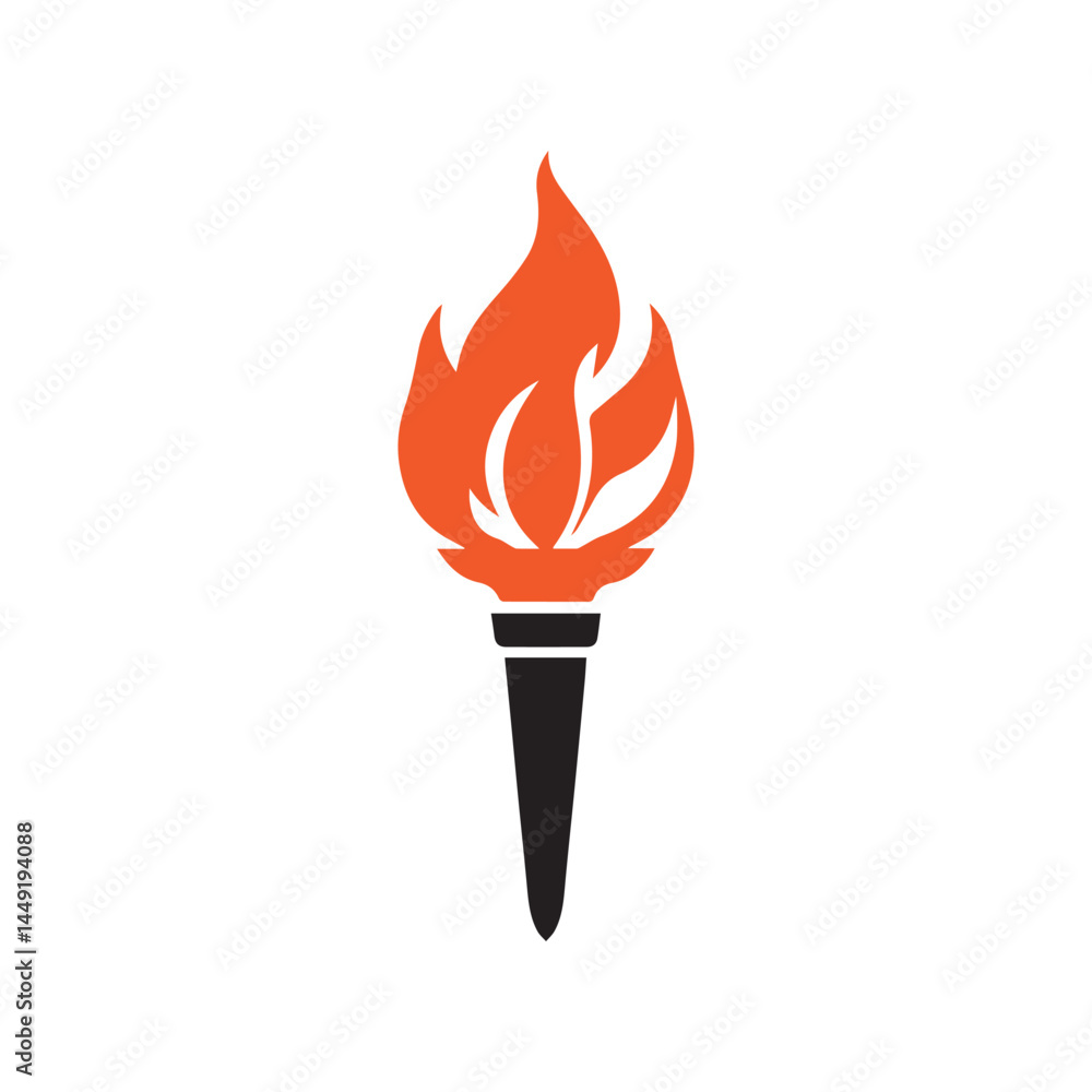 Torch Logo Design Graphic Illustration Torch Logo Design Graphic Illustration