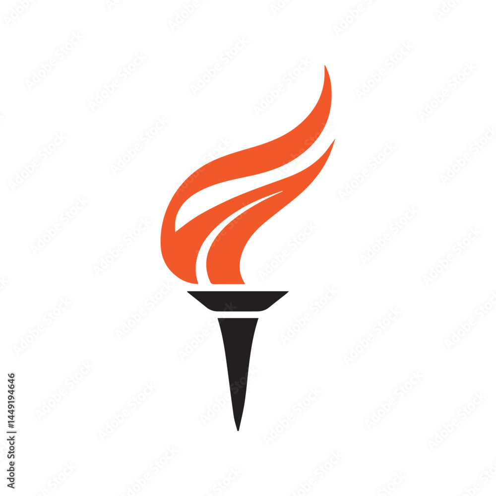 Torch Logo Design Graphic Illustration Torch Logo Design Graphic Illustration