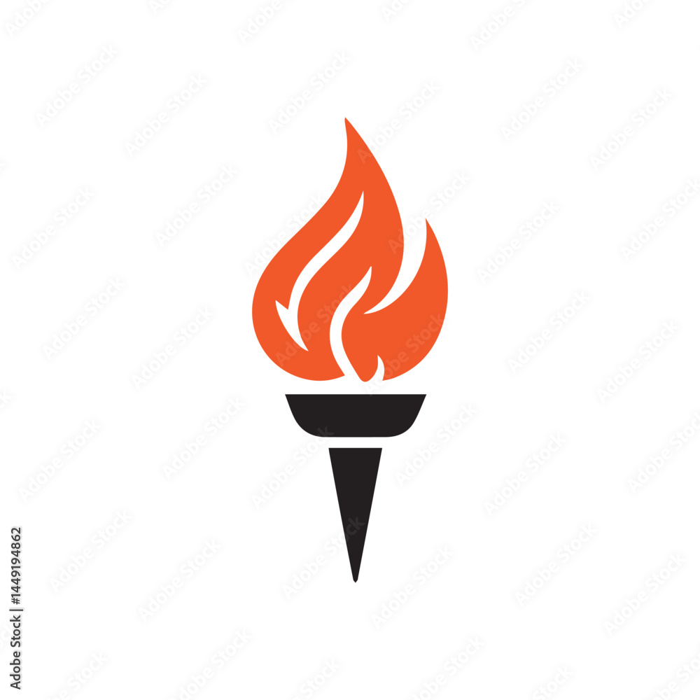 Torch Logo Design Graphic Illustration Torch Logo Design Graphic Illustration