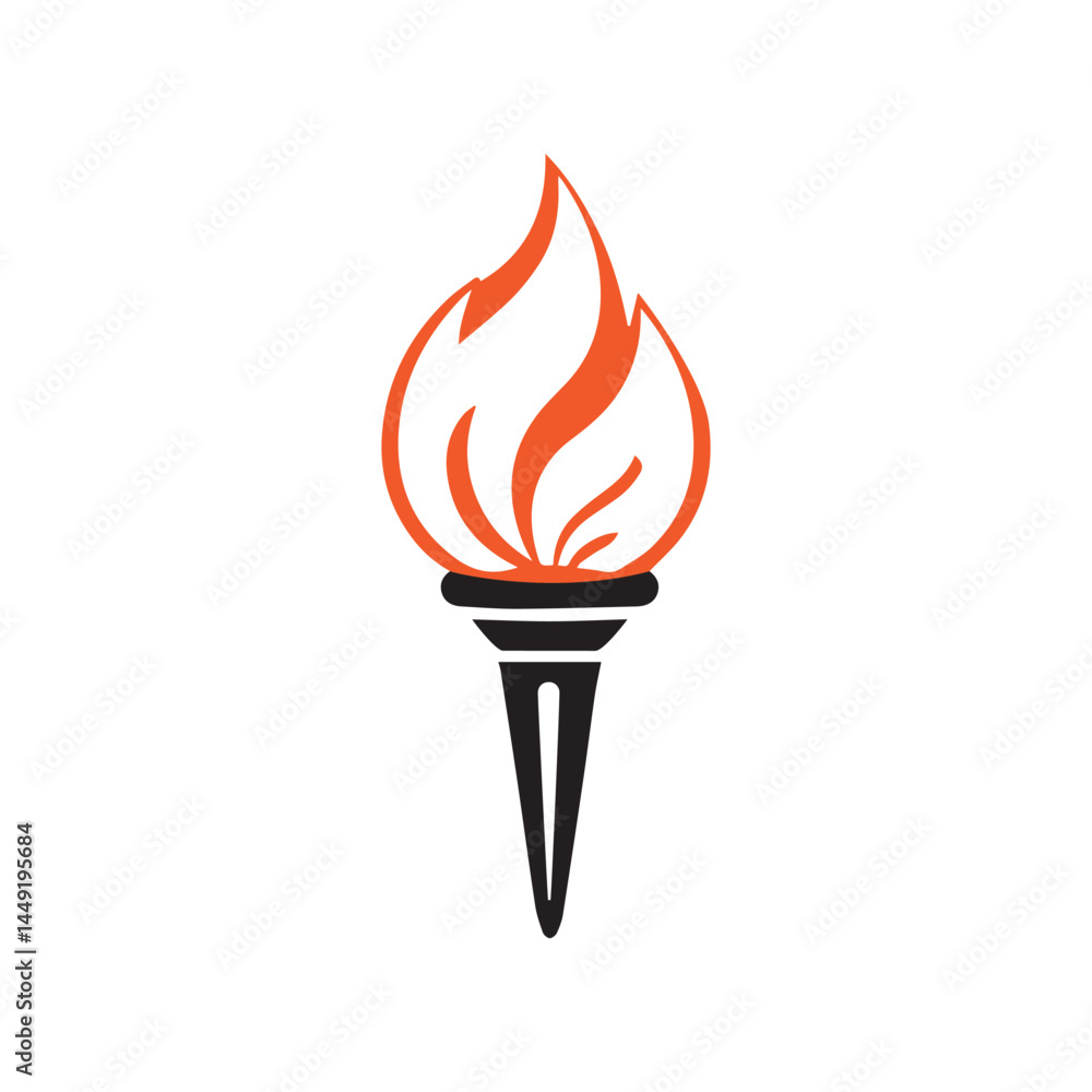 Torch Logo Design Graphic Illustration Torch Logo Design Graphic Illustration