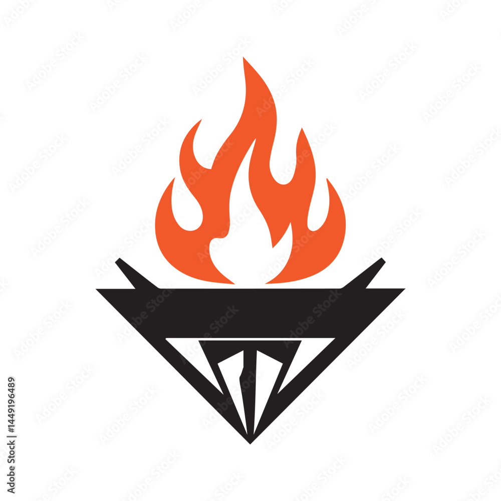 Torch Logo Design Graphic Illustration Torch Logo Design Graphic Illustration