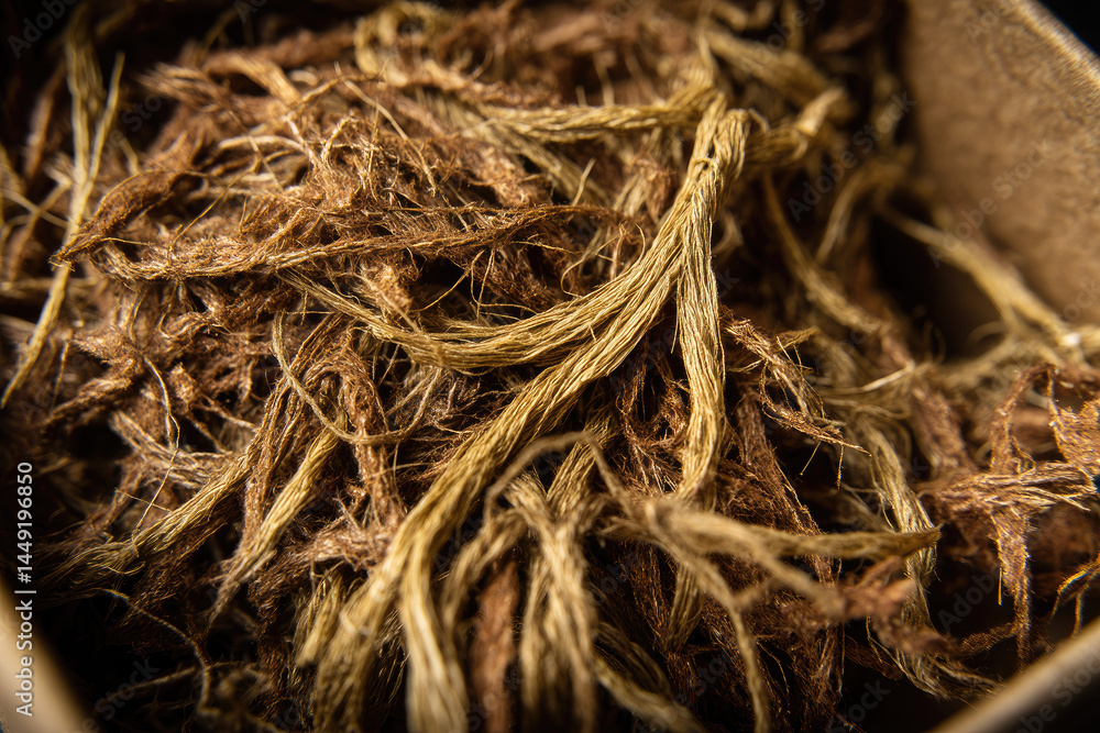 A close up view of dried sphagnum moss in a planting container A close up view of dried sphagnum moss in a planting container