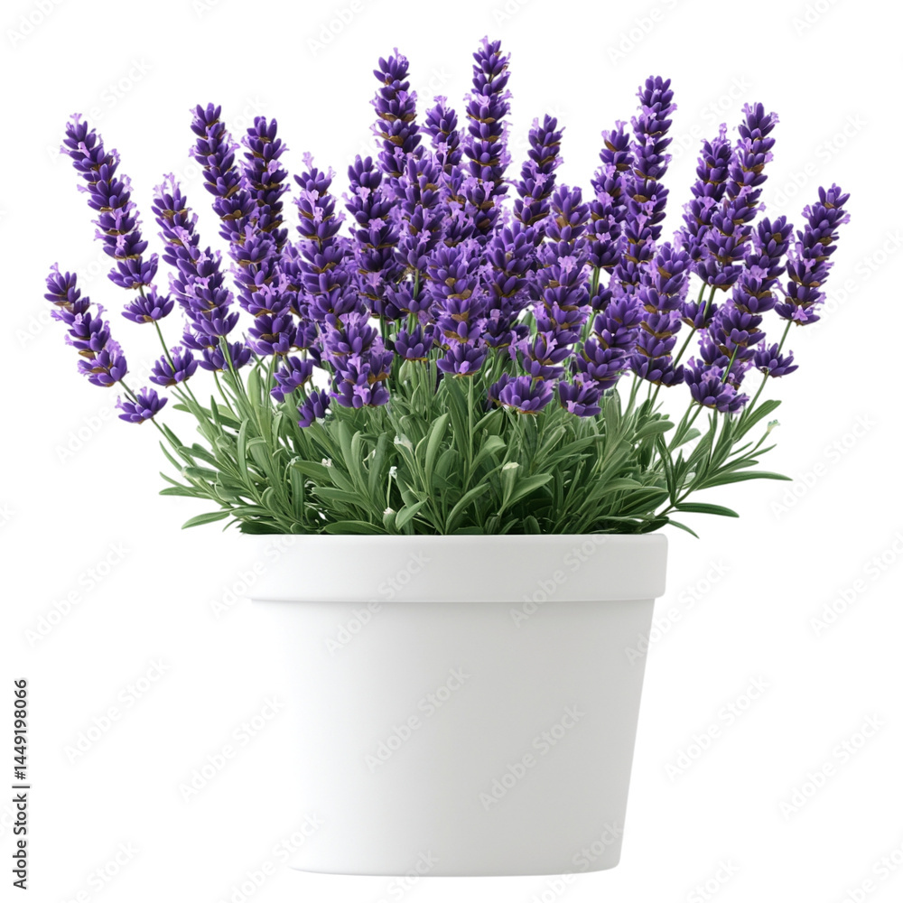 Obraz premium lavender in a pot isolated on transparent background